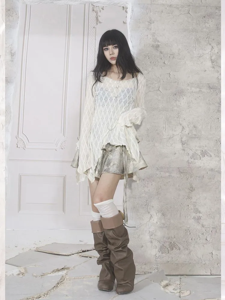 2Type Flower Asymmetry Flare Tops
