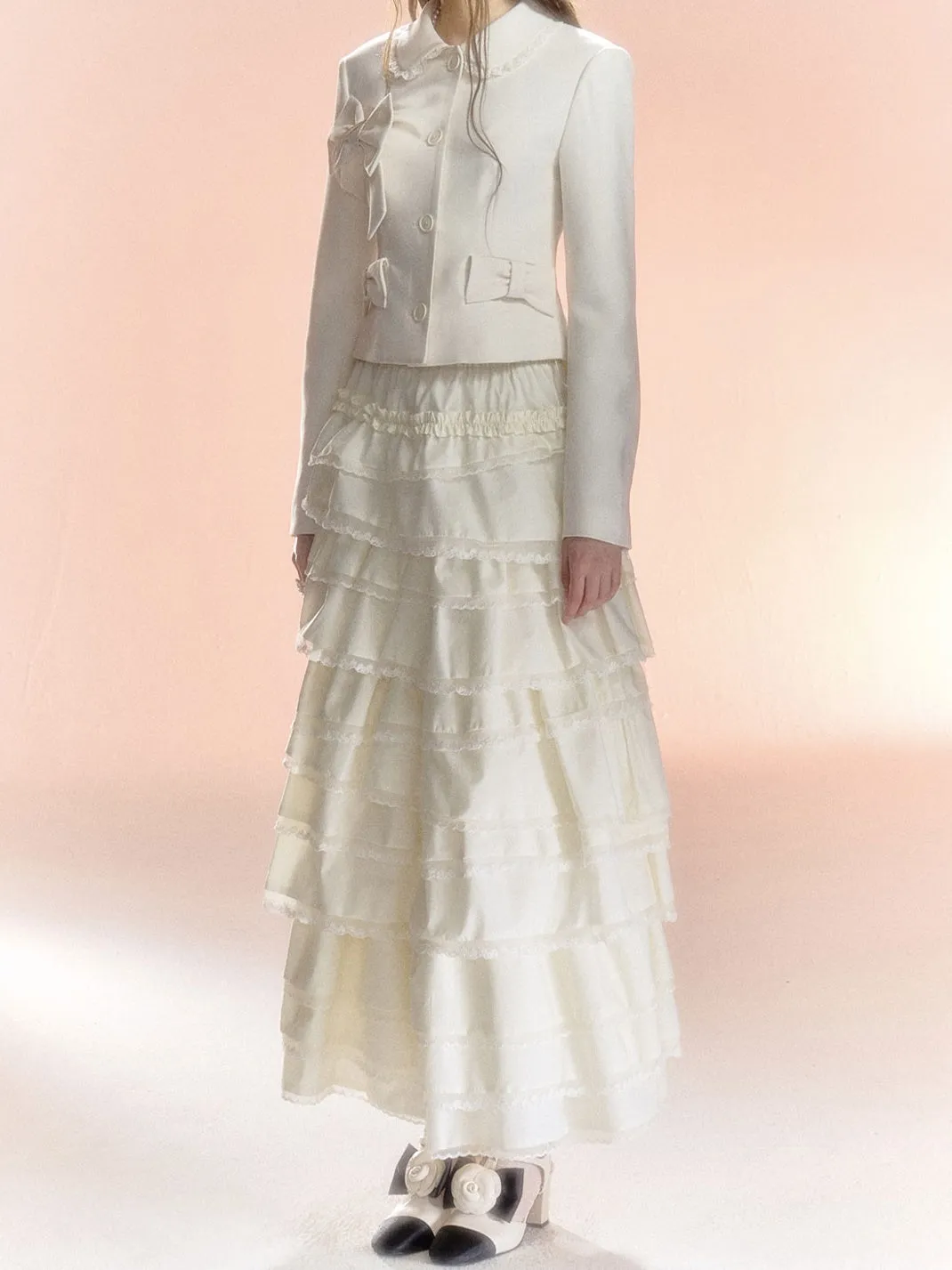 2Type Long Short Frill Lace Cake Feminine Tiered-Skit