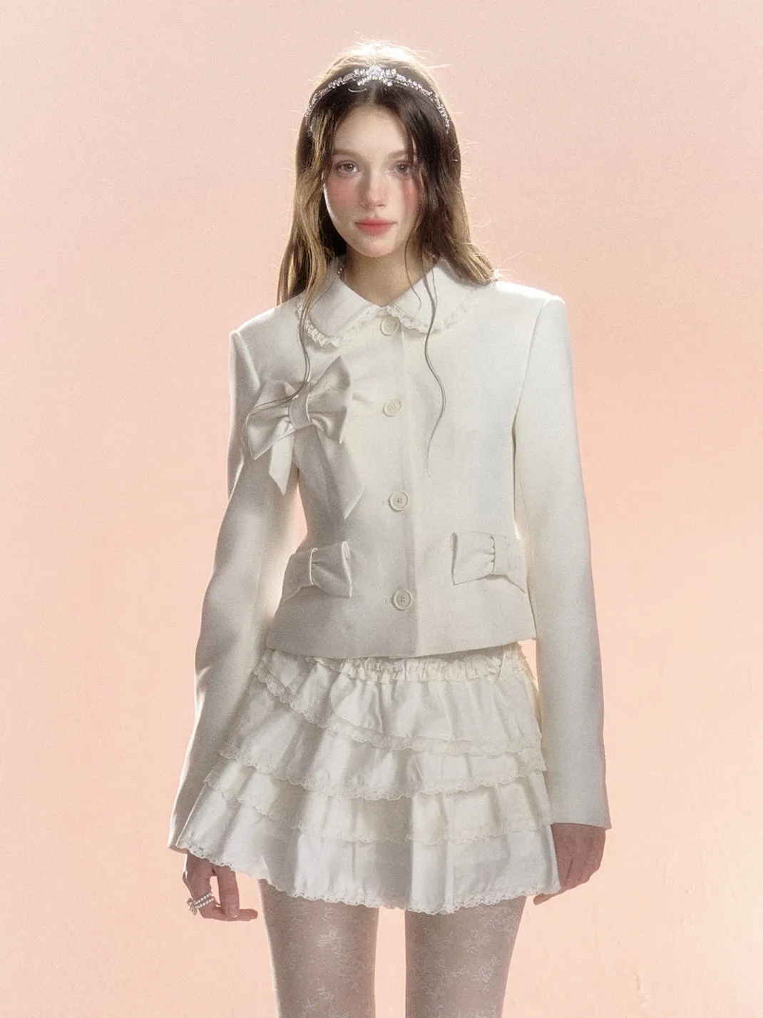 2Type Long Short Frill Lace Cake Feminine Tiered-Skit