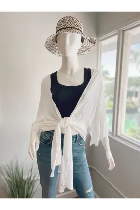 3/4 Sleeve Tie Front Top