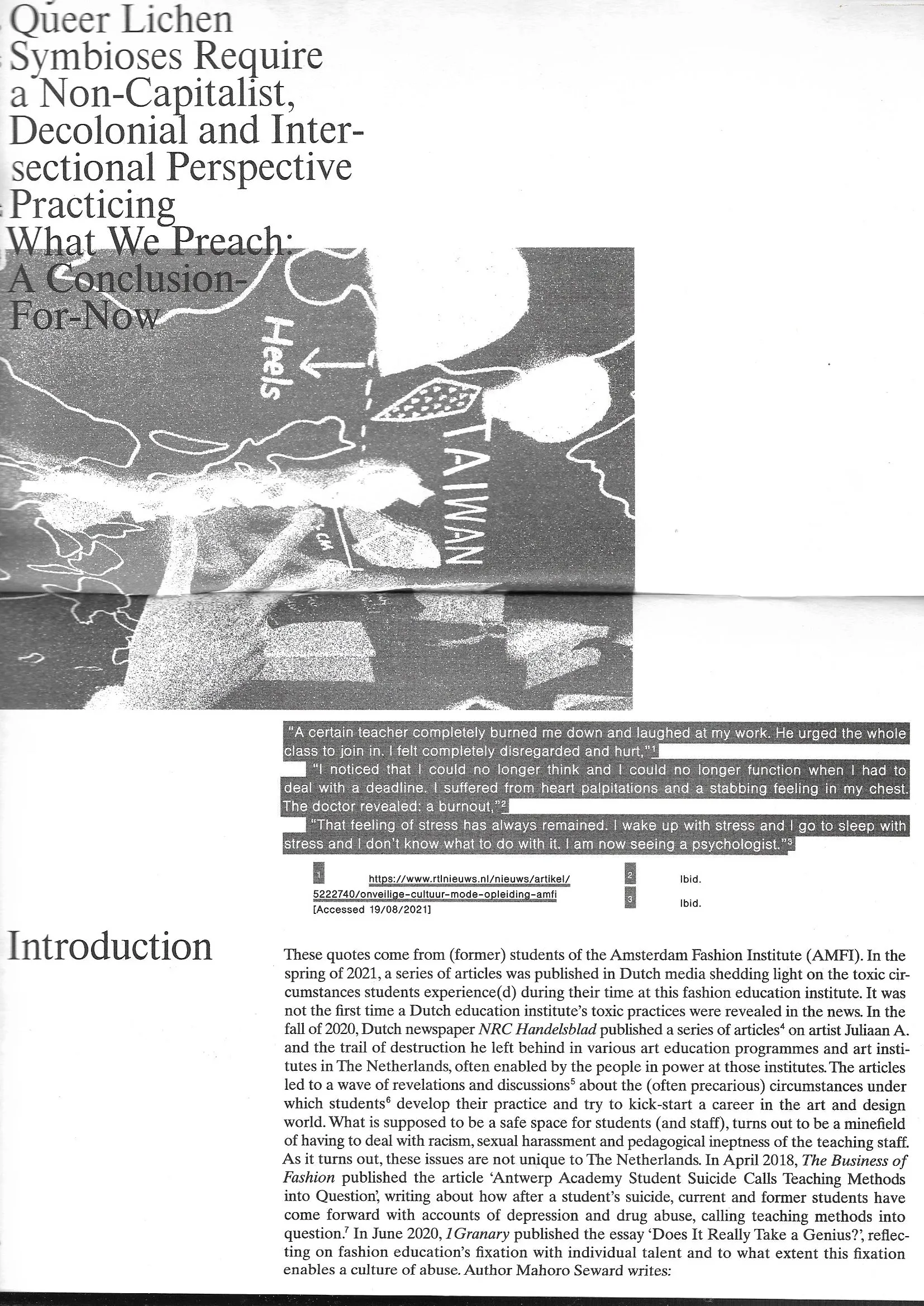 A Fruiting Body of Collective Labour: Working Towards a De-Hierarchised System for Fashion Education