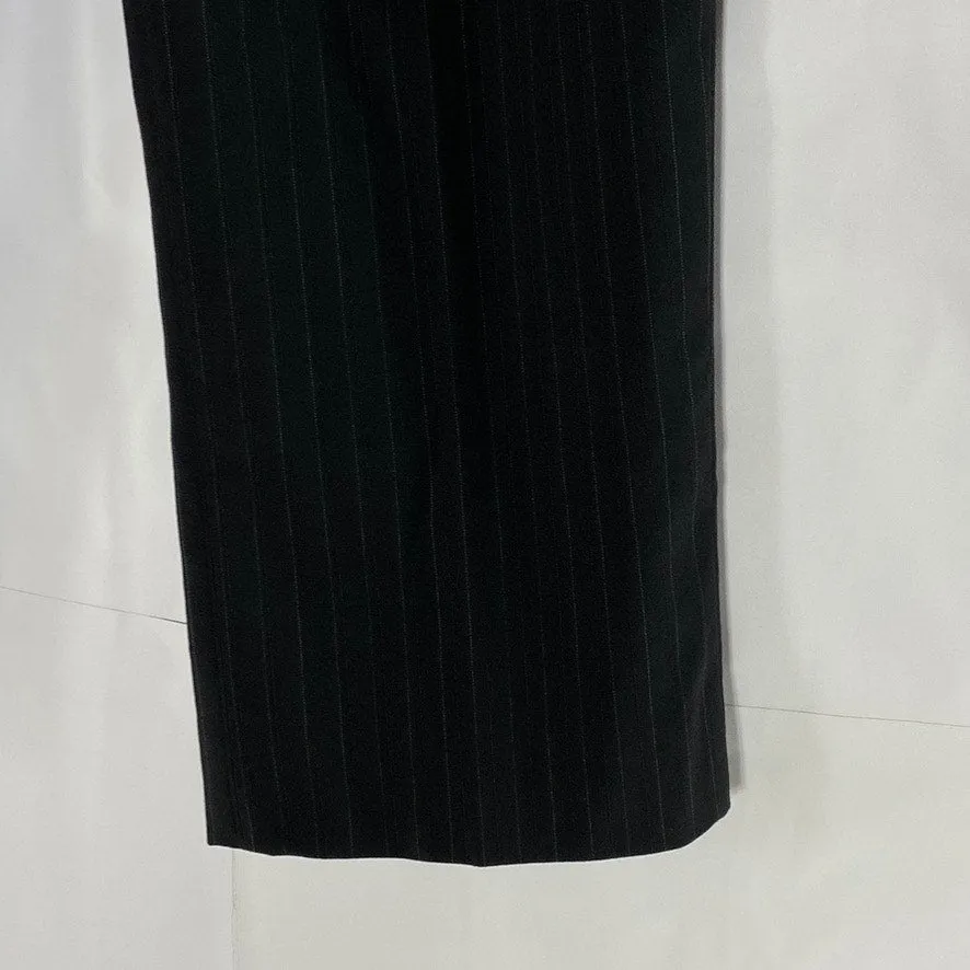 ANTONIO FUSCO MILANO Women's Black Pinstripe Straight-Leg Dress Pant SZ S