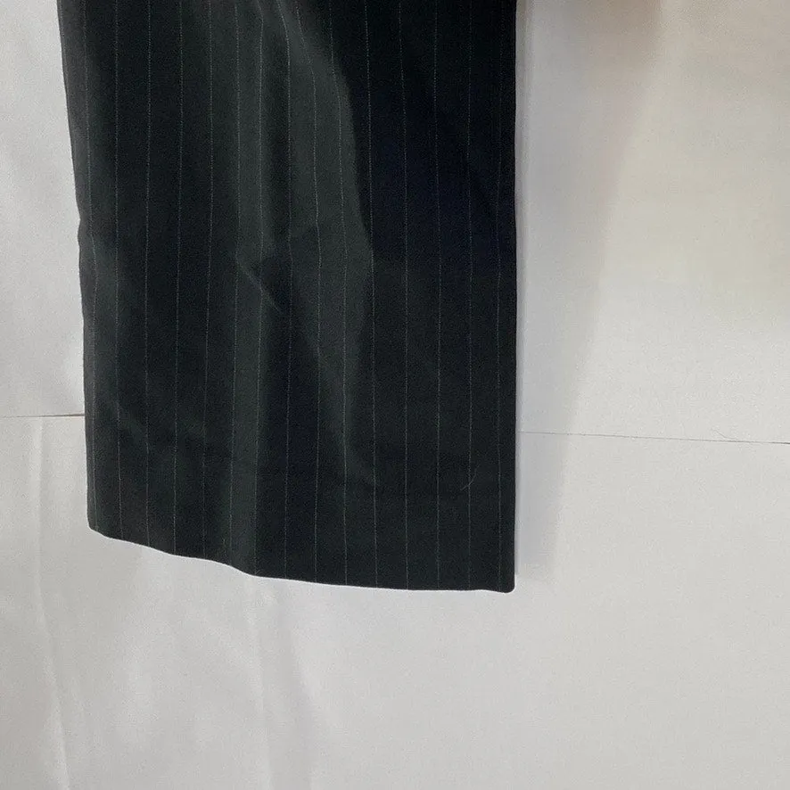 ANTONIO FUSCO MILANO Women's Black Pinstripe Straight-Leg Dress Pant SZ S