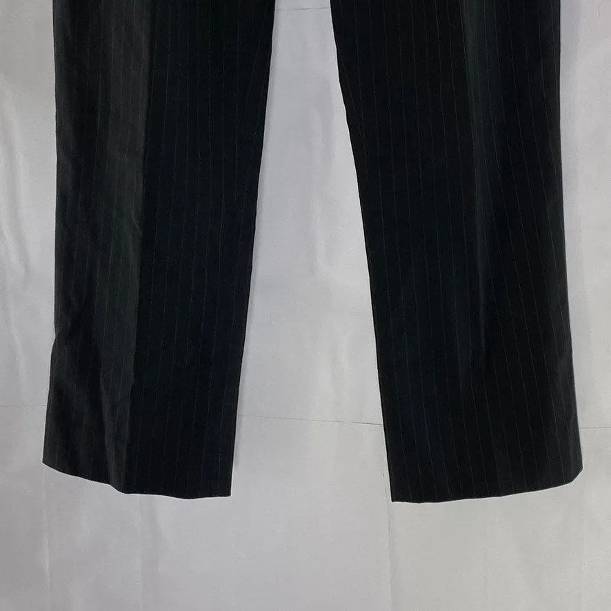 ANTONIO FUSCO MILANO Women's Black Pinstripe Straight-Leg Dress Pant SZ S