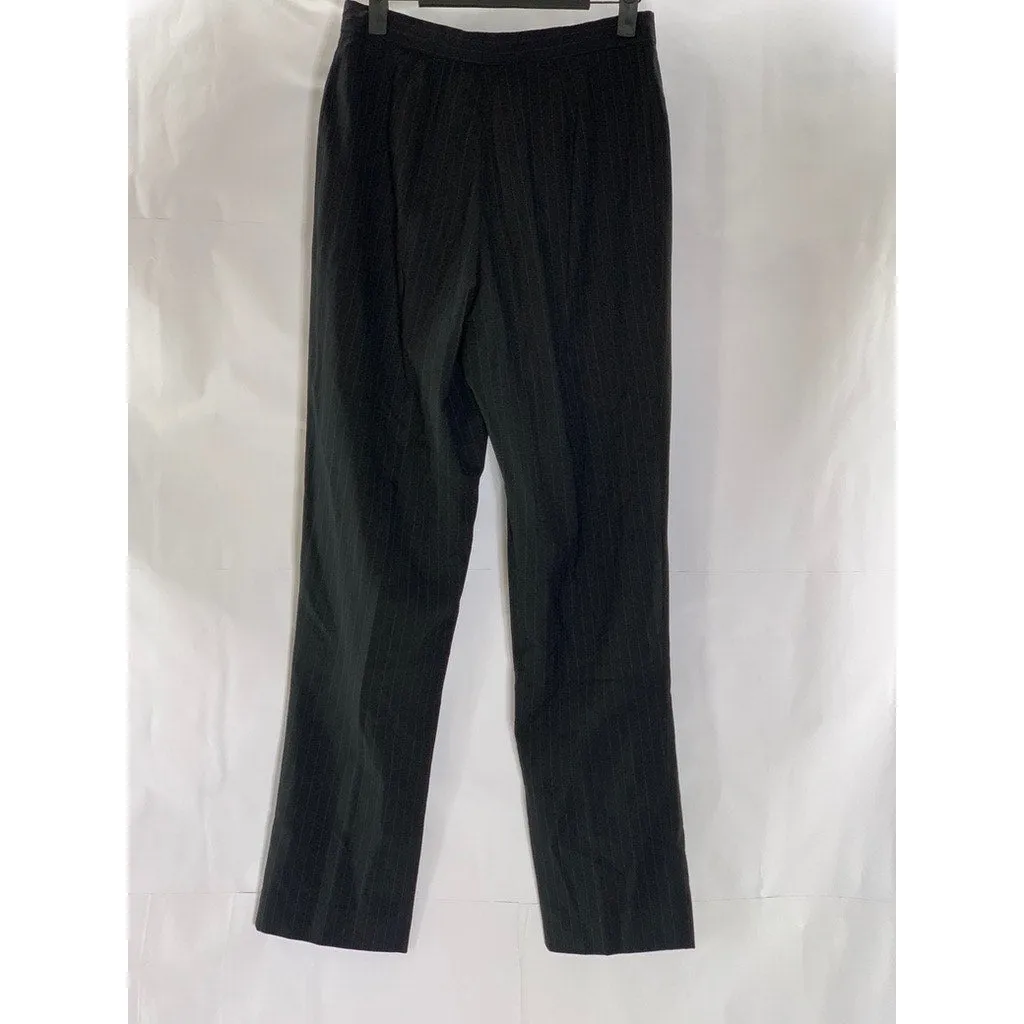 ANTONIO FUSCO MILANO Women's Black Pinstripe Straight-Leg Dress Pant SZ S