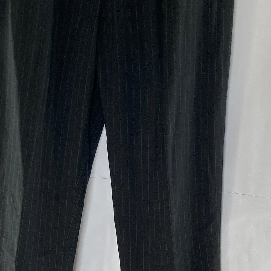 ANTONIO FUSCO MILANO Women's Black Pinstripe Straight-Leg Dress Pant SZ S
