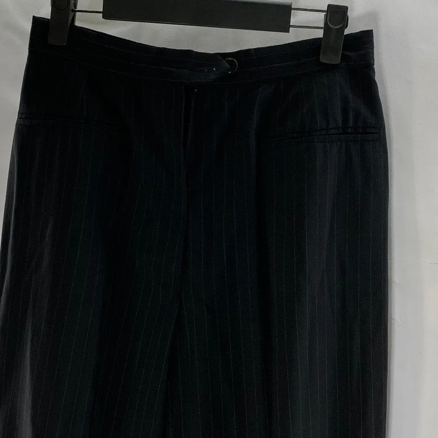 ANTONIO FUSCO MILANO Women's Black Pinstripe Straight-Leg Dress Pant SZ S
