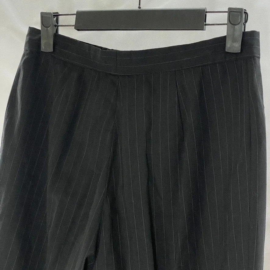 ANTONIO FUSCO MILANO Women's Black Pinstripe Straight-Leg Dress Pant SZ S