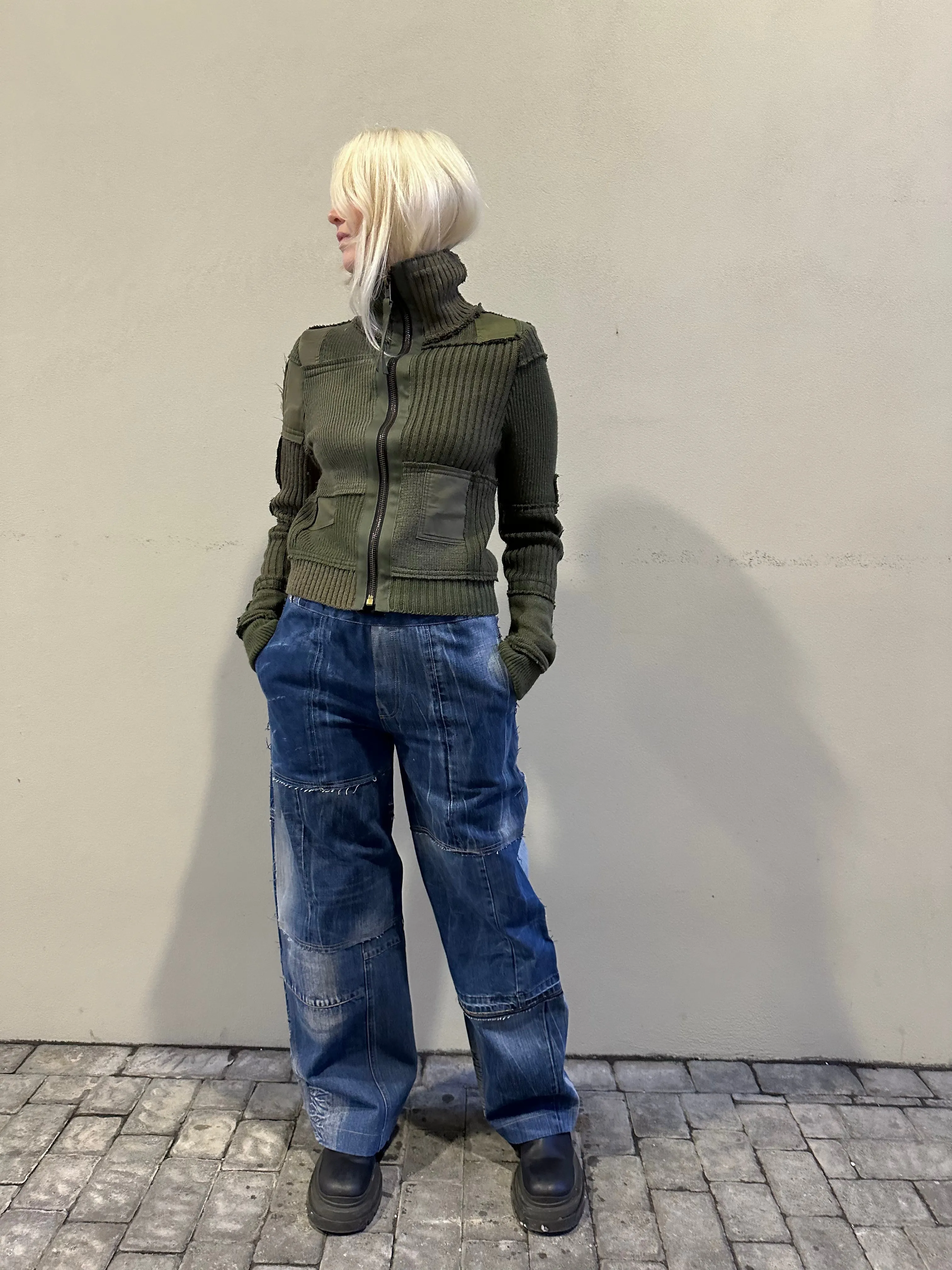 Army Zip Up Sweater
