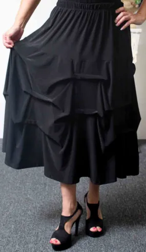 Arsty Skirt MIDI SKIRT,  Designer Lagenlook Skirt, Plus size skirt ,  Gathered skirt ,  Front and back ticjed skirt, Midi Skirt, Addition to our Travel Line with side pockets