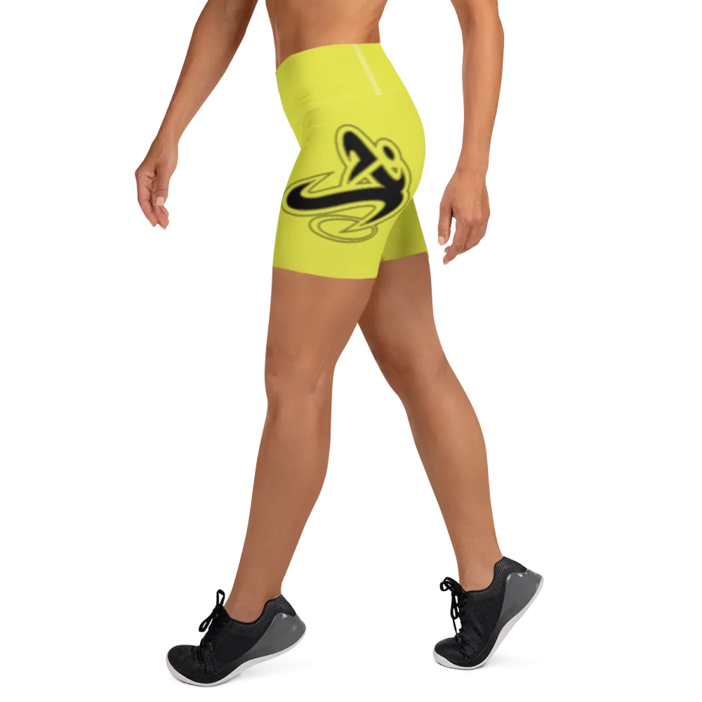 Athletic Apparatus Starship Black logo White stitch Yoga Shorts