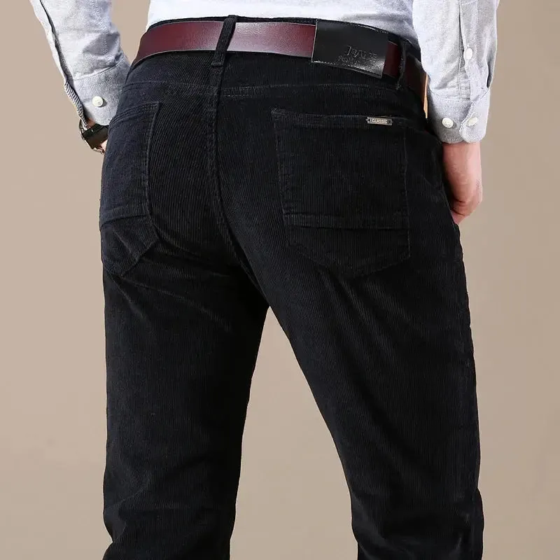 Autumn and Winter Men's Corduroy Casual Pants Business Fashion Elastic