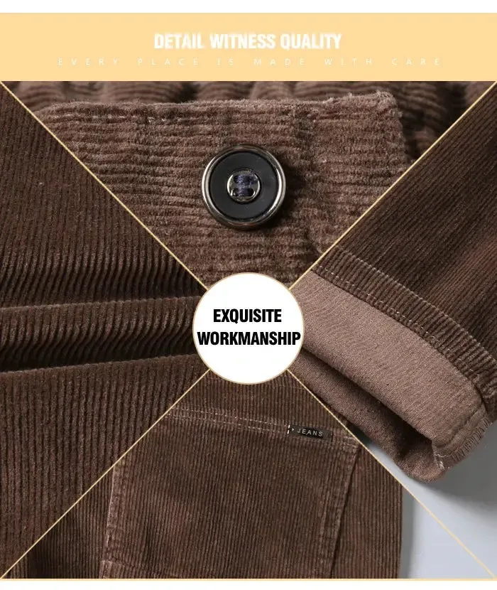 Autumn and Winter Men's Corduroy Casual Pants Business Fashion Elastic