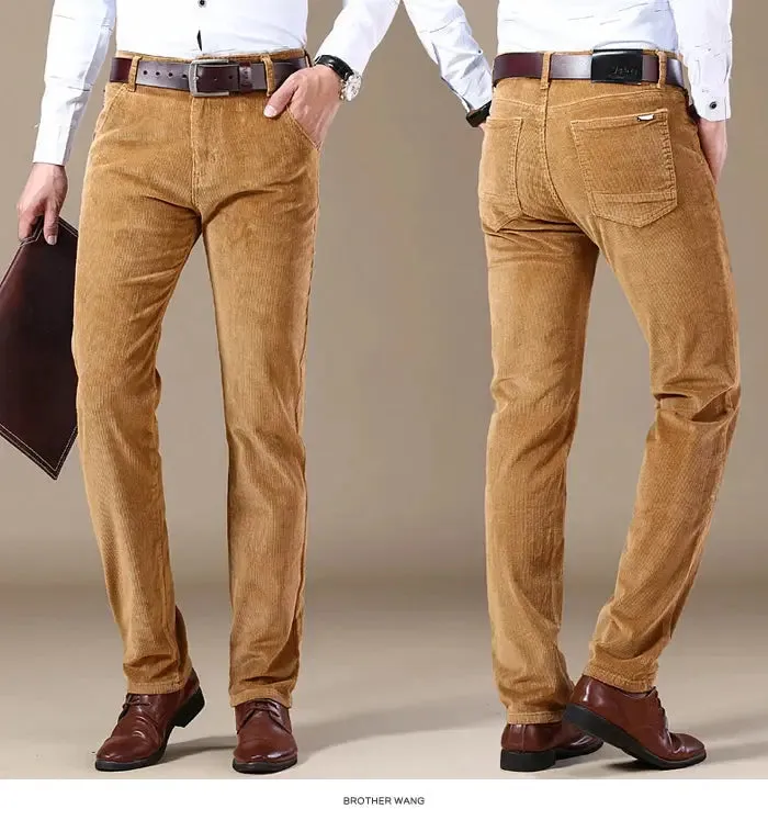 Autumn and Winter Men's Corduroy Casual Pants Business Fashion Elastic