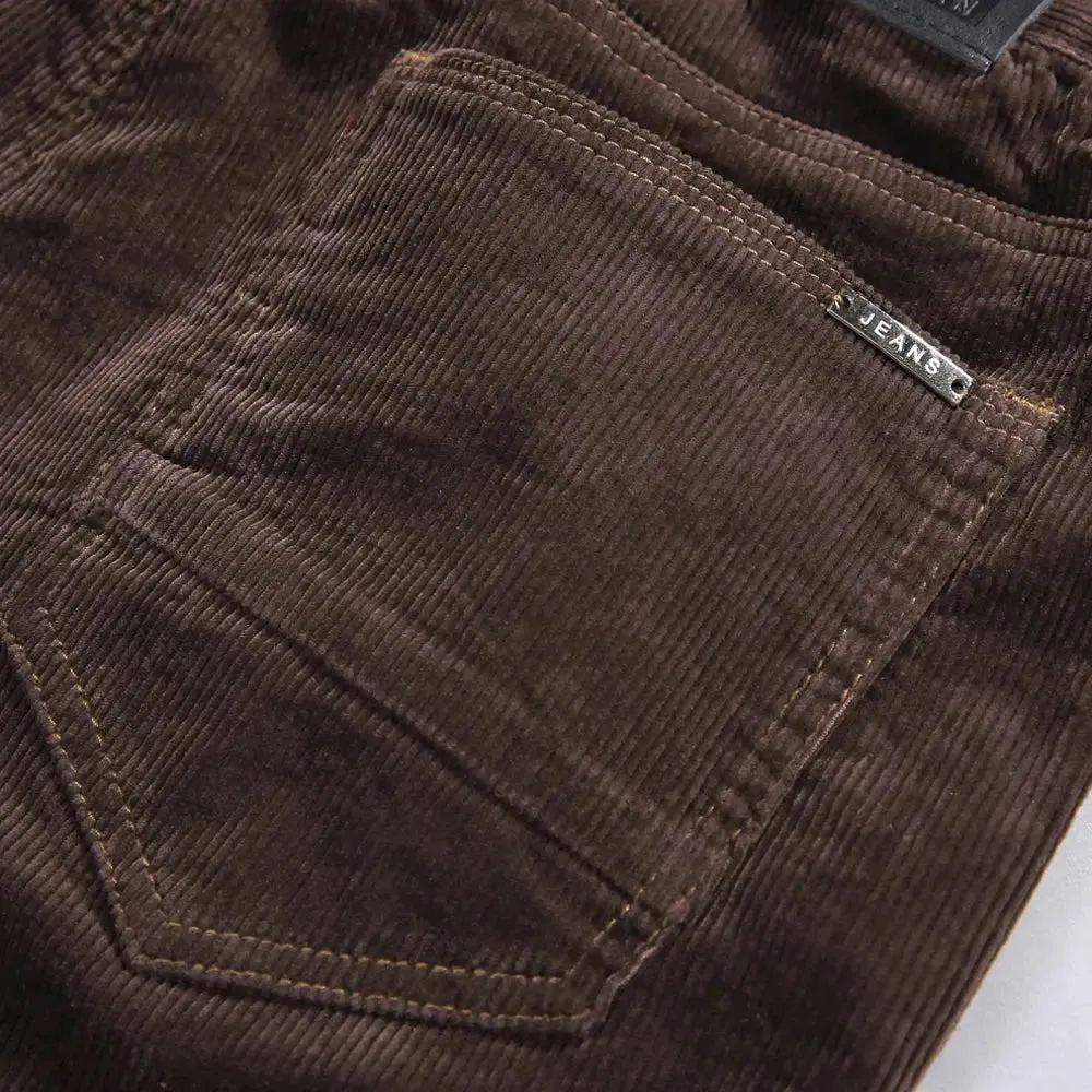 Autumn and Winter Men's Corduroy Casual Pants Business Fashion Elastic