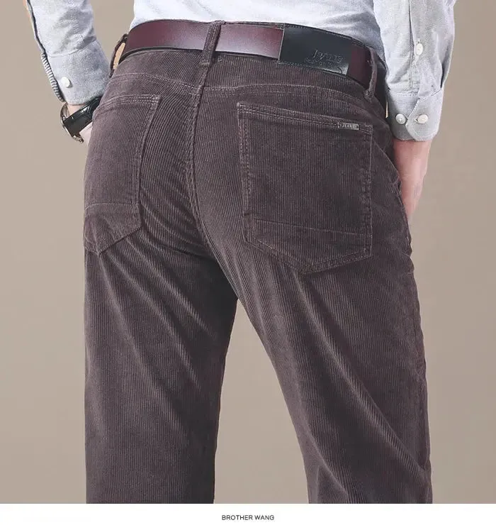 Autumn and Winter Men's Corduroy Casual Pants Business Fashion Elastic