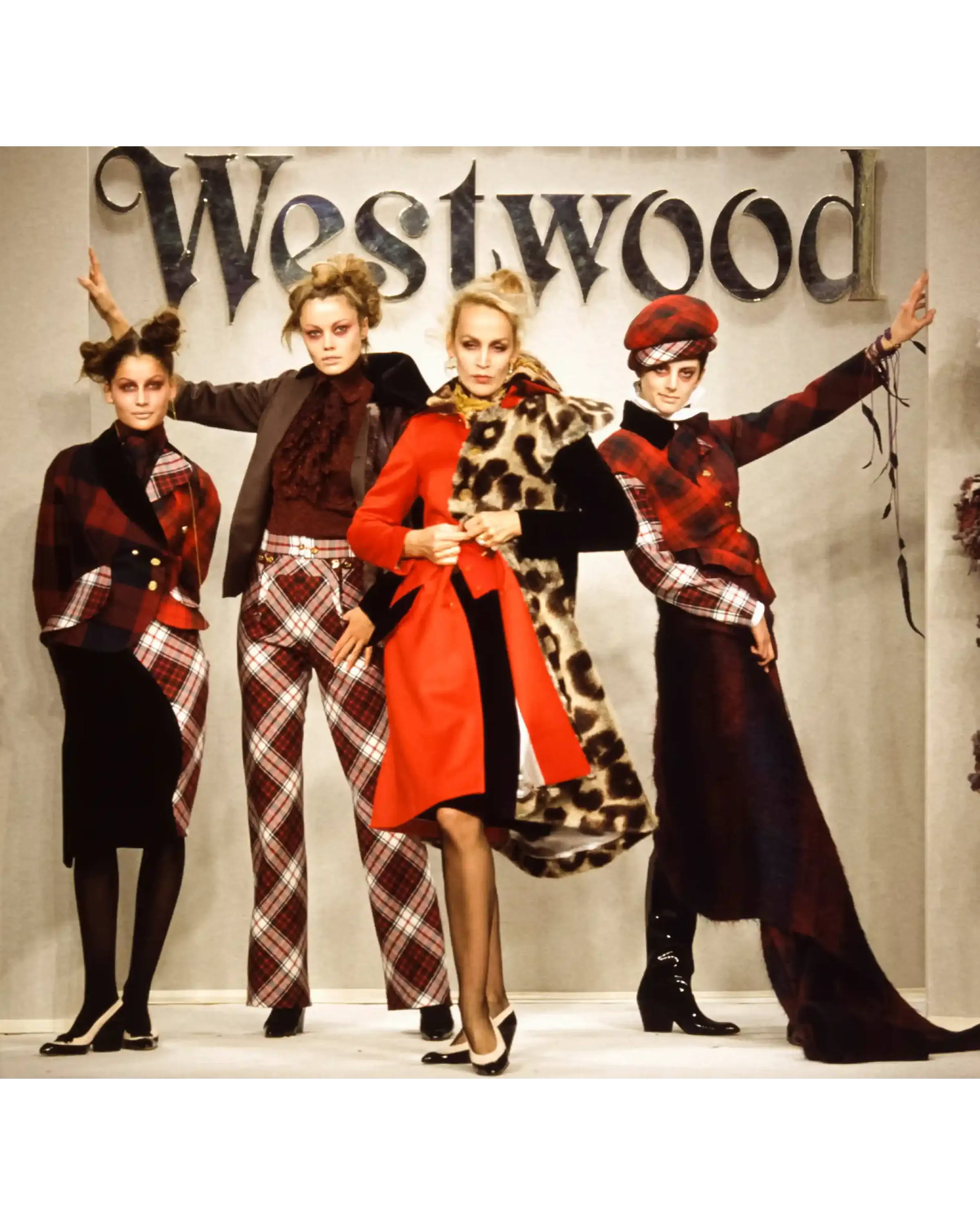 A/W 1996 Red and Leopard Print Contrast Coat