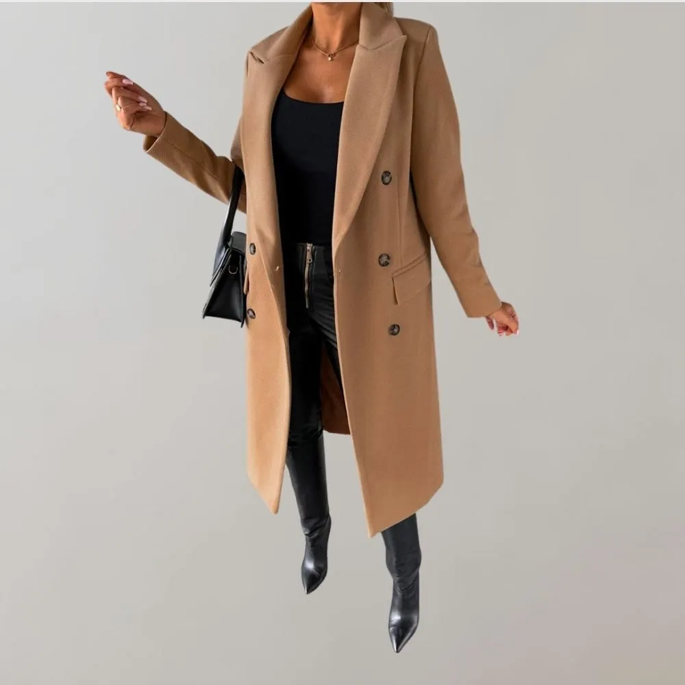 Azalea | Women's Double-Breasted Overcoat – Elegant Wool Coat for Fall & Winter Outerwear