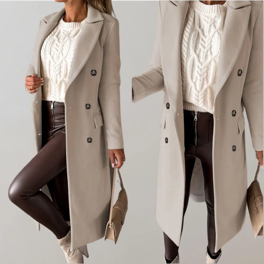 Azalea | Women's Double-Breasted Overcoat – Elegant Wool Coat for Fall & Winter Outerwear
