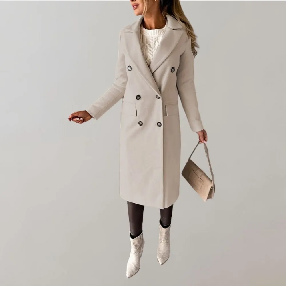 Azalea | Women's Double-Breasted Overcoat – Elegant Wool Coat for Fall & Winter Outerwear
