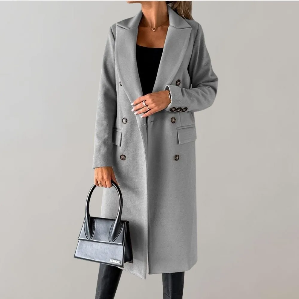 Azalea | Women's Double-Breasted Overcoat – Elegant Wool Coat for Fall & Winter Outerwear