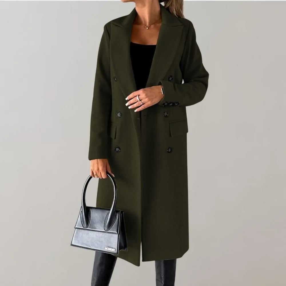 Azalea | Women's Double-Breasted Overcoat – Elegant Wool Coat for Fall & Winter Outerwear