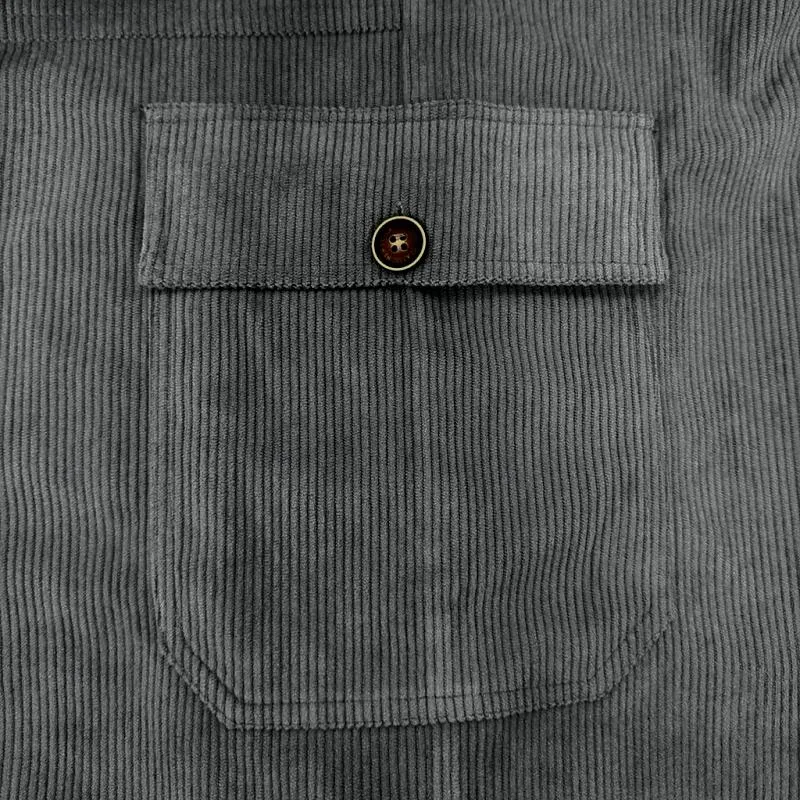 BACKWOODS | Men's Solid Color Corduroy Multi-Pocket Cargo Straight Pants