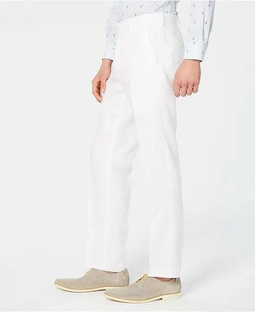 Bar Iii Mens Slim fit Dress Pants 30 / 30 White Solid