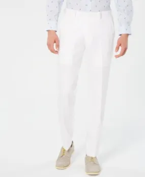 Bar Iii Mens Slim fit Dress Pants 30 / 30 White Solid