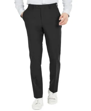 Bar Iii Mens Slim fit Dress Pants 36 / 30 Black Solid Stretch