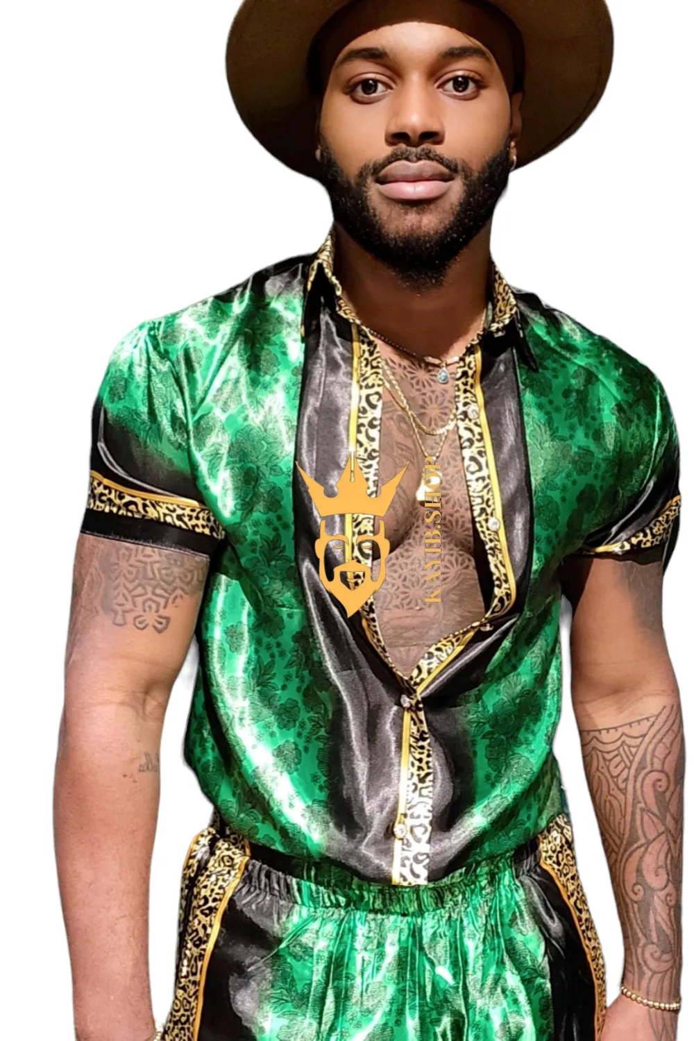 Barocco Print Men's Beachwear Set - Stand Out in Style this Summer - 100% Pure Silk