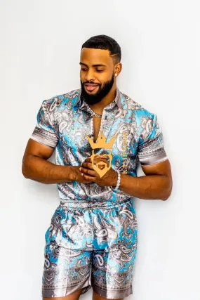 Barocco Print Silk Set - Elevate Your Style with Luxurious Comfort - Personalized Fit Guaranteed