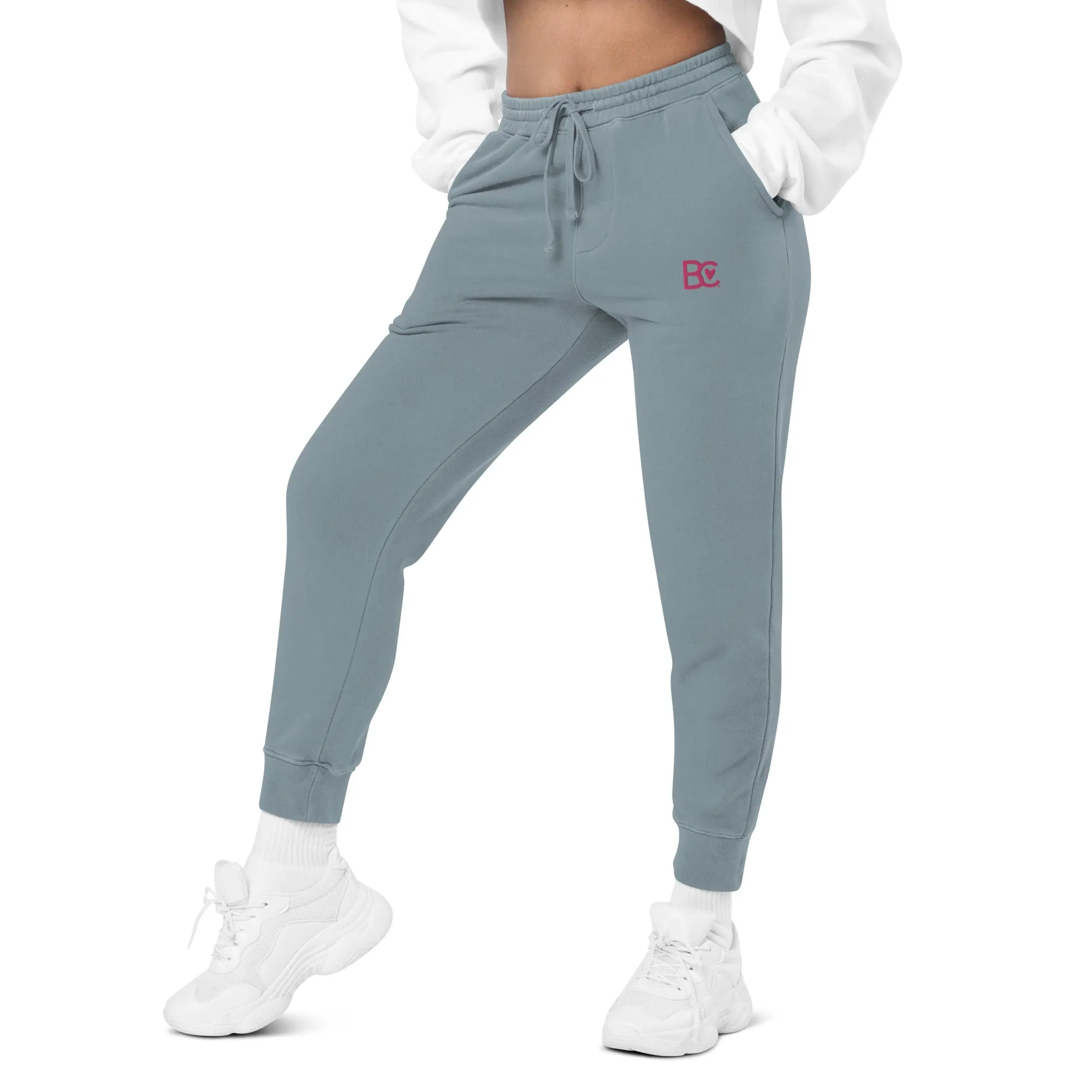 BC Dark Gray Embroidered Unisex Pigment-dyed Joggers