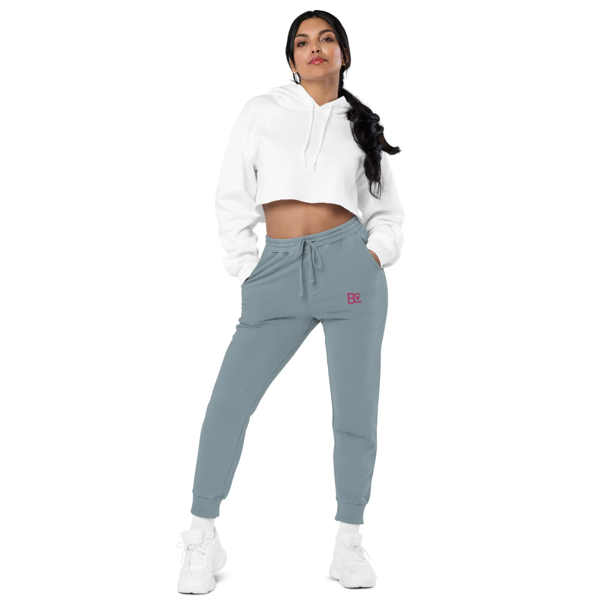 BC Dark Gray Embroidered Unisex Pigment-dyed Joggers
