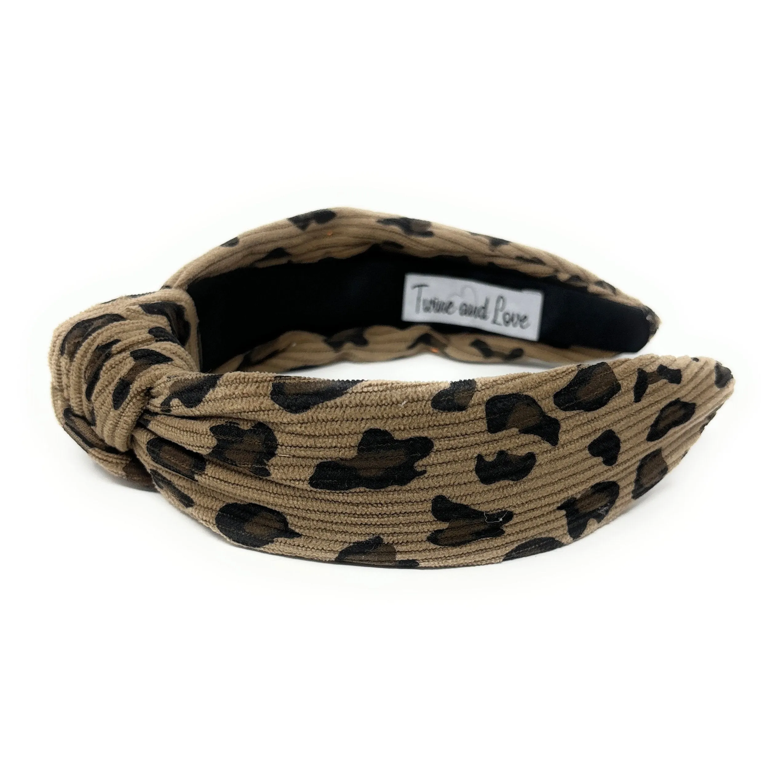 Beige Animal Print Knot Headband