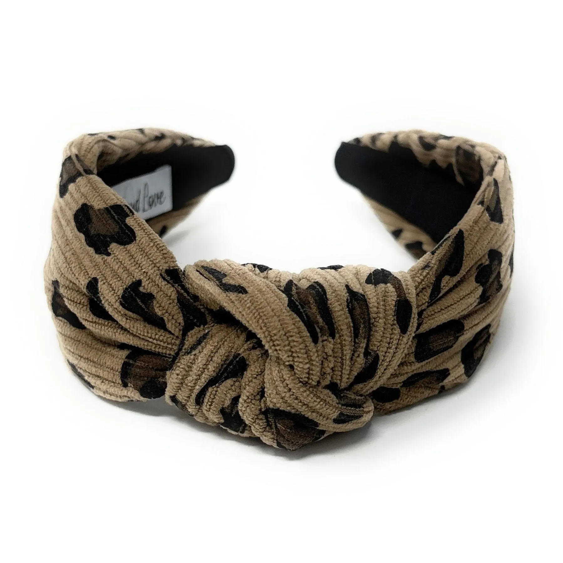 Beige Animal Print Knot Headband