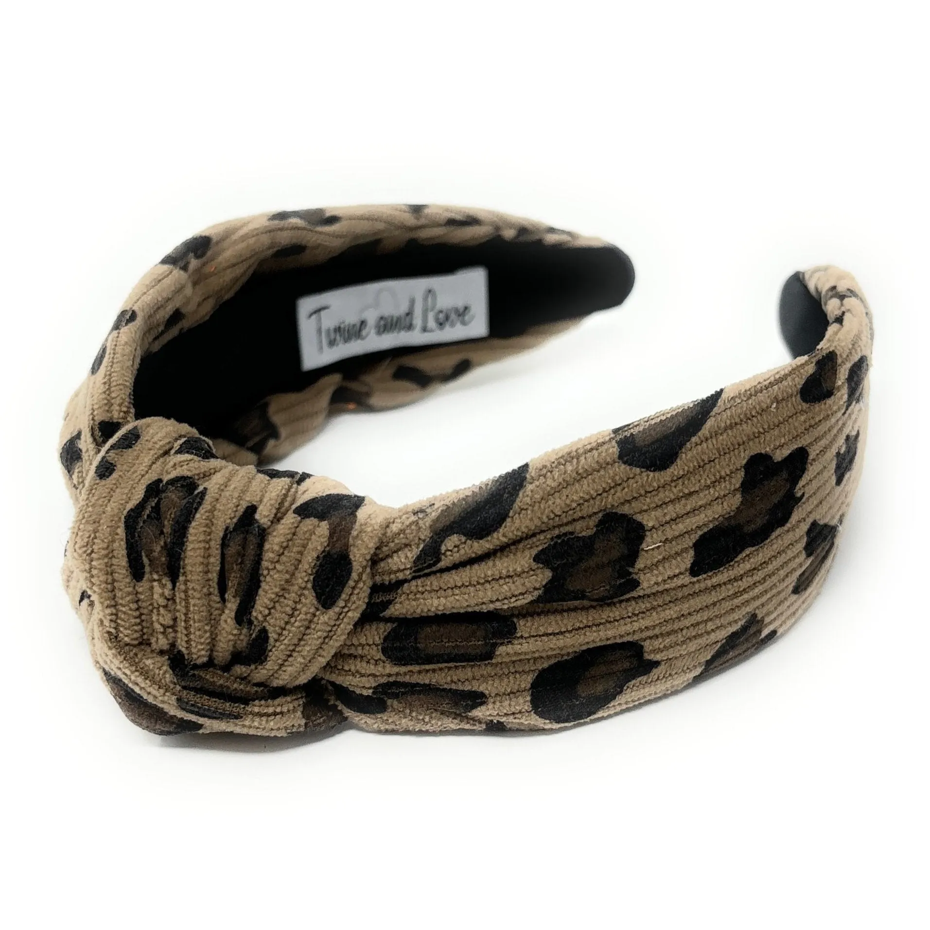 Beige Animal Print Knot Headband