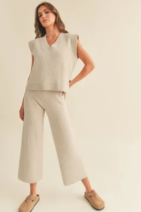 Beige Knit Pants
