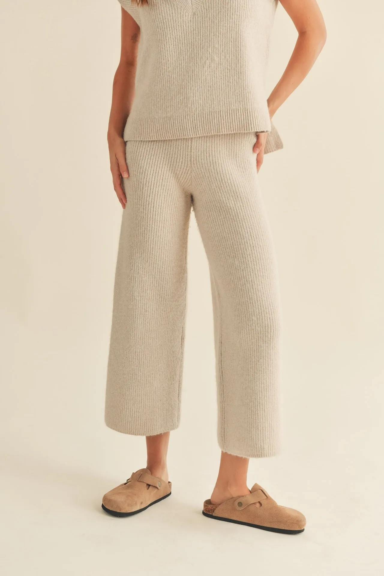 Beige Knit Pants