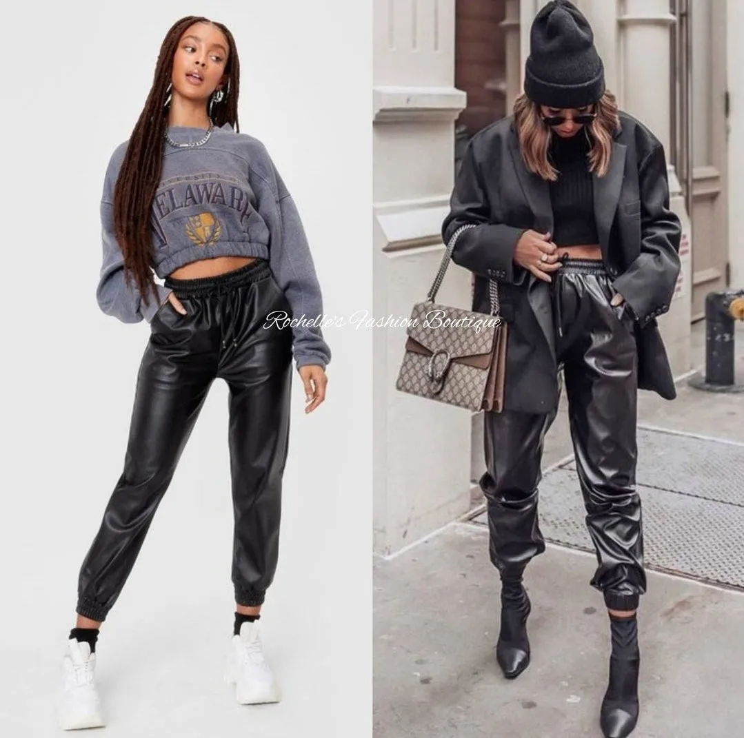 BLACK JOGGER PANTS WITH SIDE POCKET