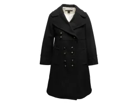 Black Marc by Marc Jacobs Double-Breasted Virgin Wool Peacoat Size US S