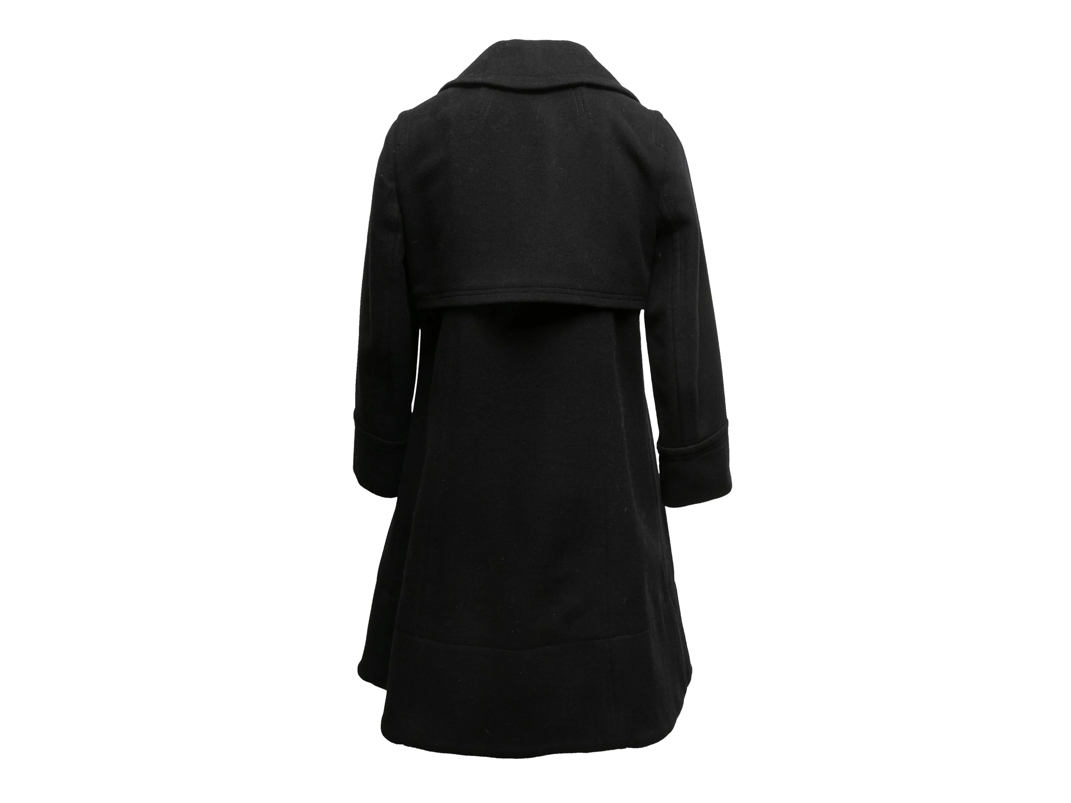Black Marc by Marc Jacobs Double-Breasted Virgin Wool Peacoat Size US S