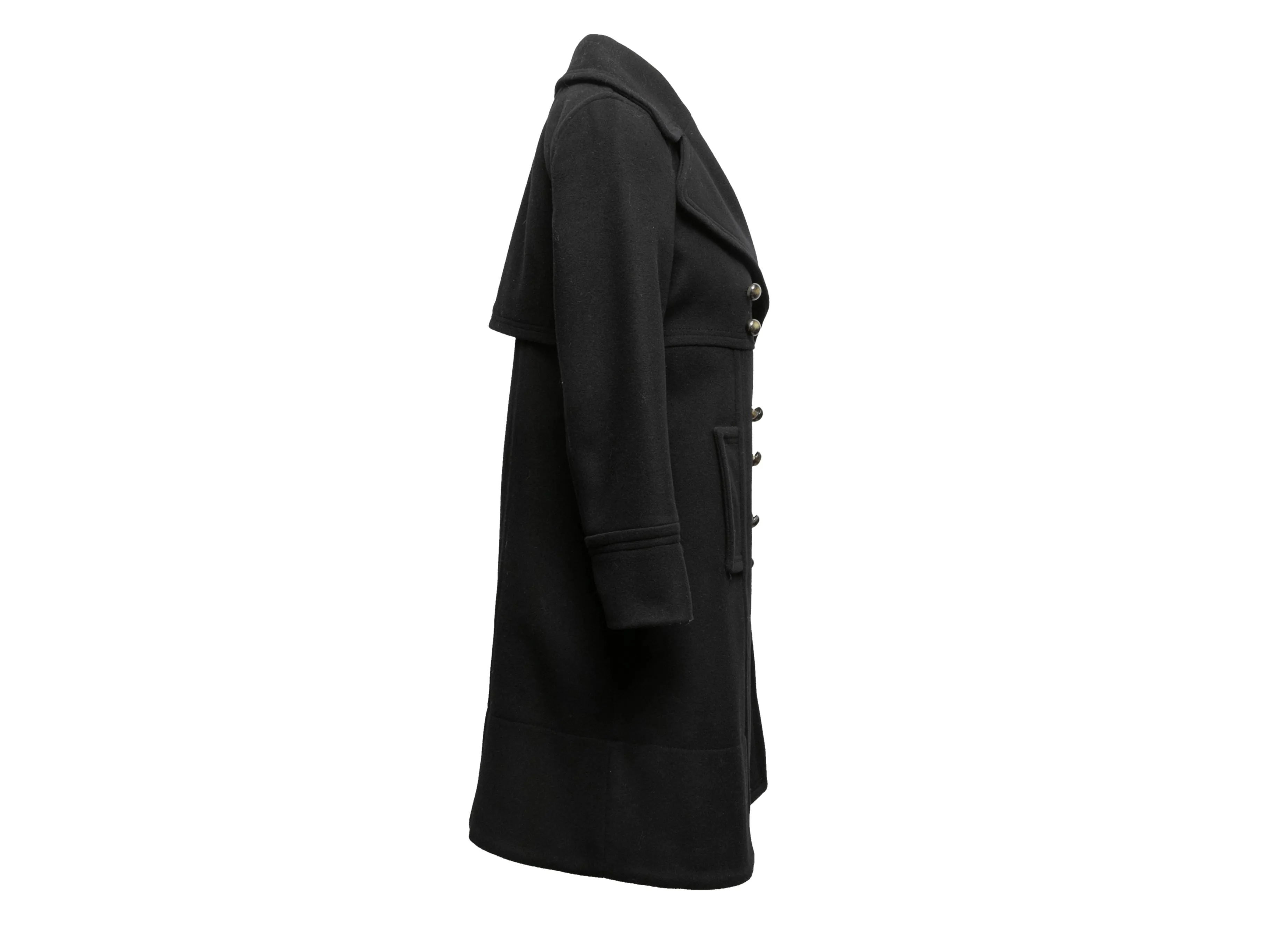 Black Marc by Marc Jacobs Double-Breasted Virgin Wool Peacoat Size US S