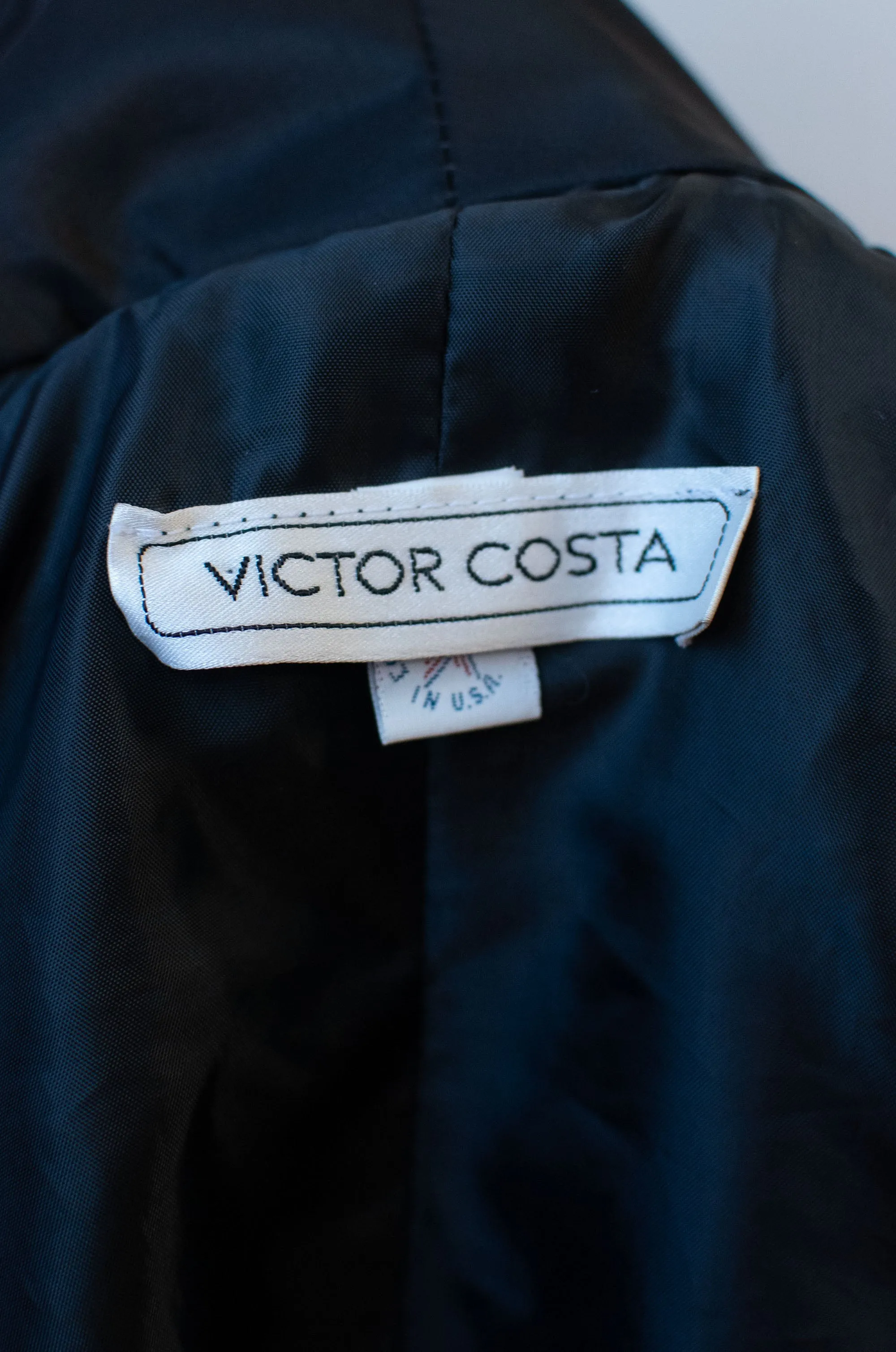 Black Taffeta Opera Coat | Victor Costa