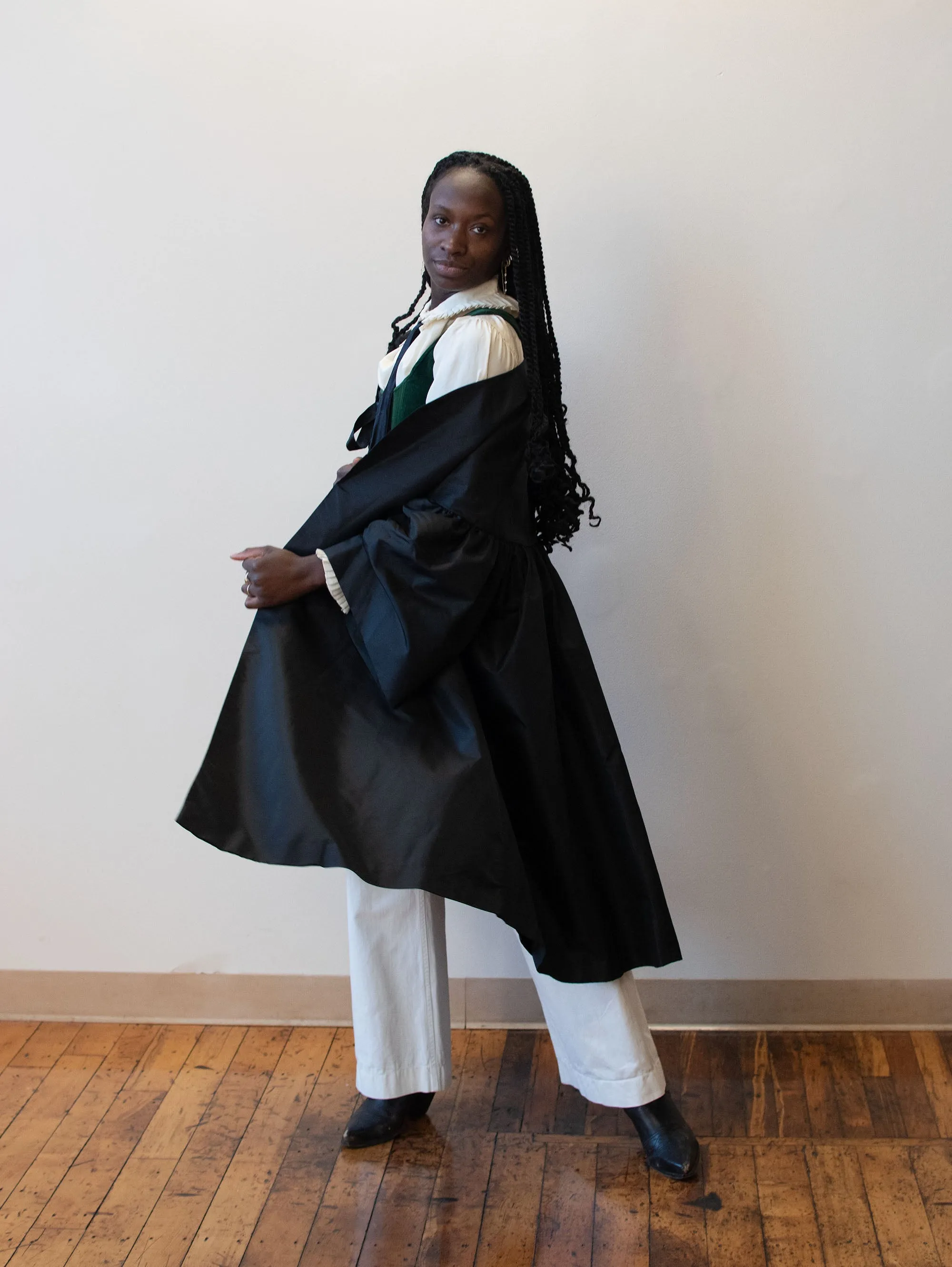Black Taffeta Opera Coat | Victor Costa