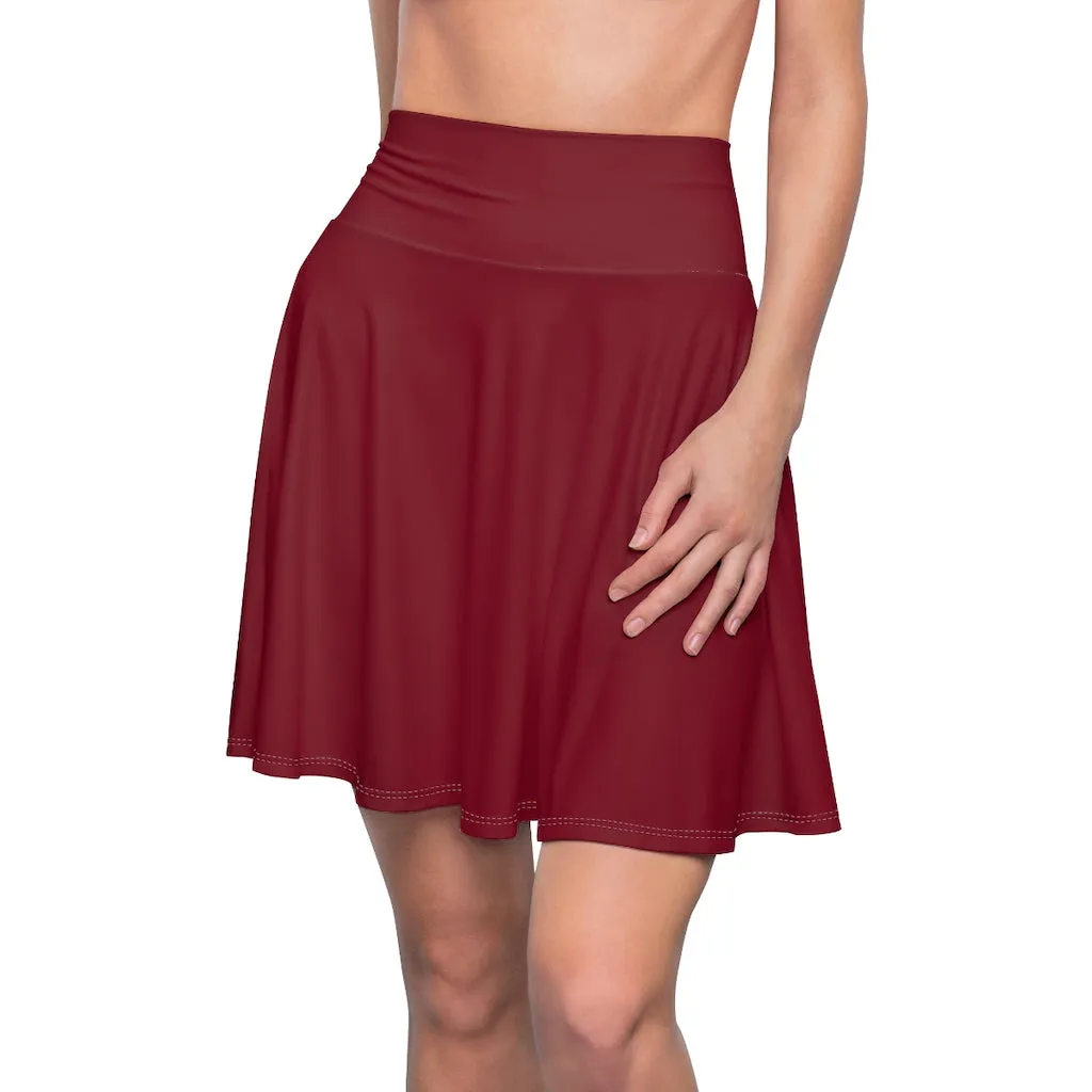 Burgundy Skater Skirt