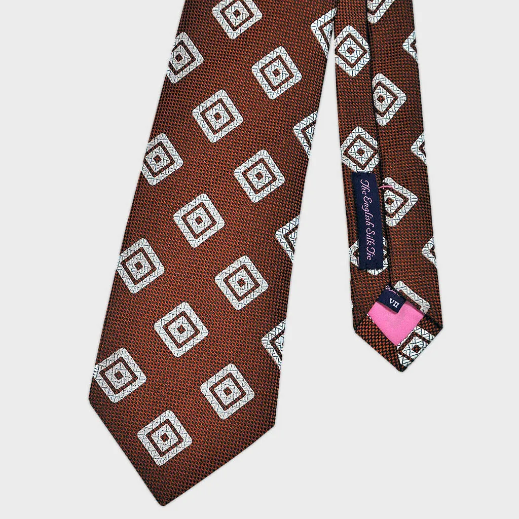 Burnt Sienna Diamond Geo Natte Silk Tie