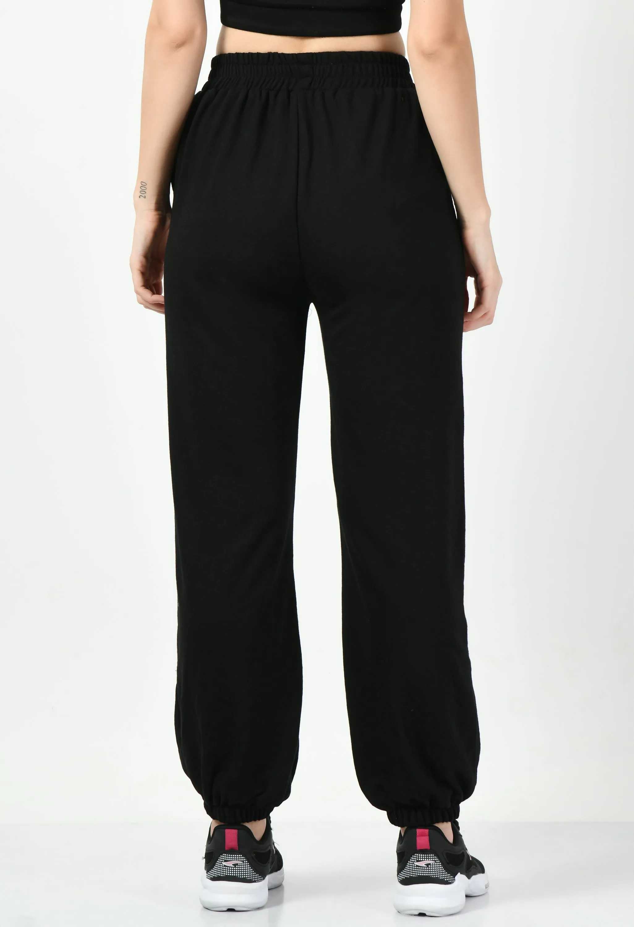 Butterfly Printed Black Jogger