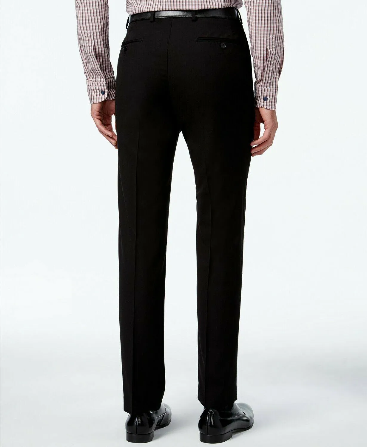Calvin Klein Mens Slim fit Dress Pants 31 / 30 Black Solid Stretch