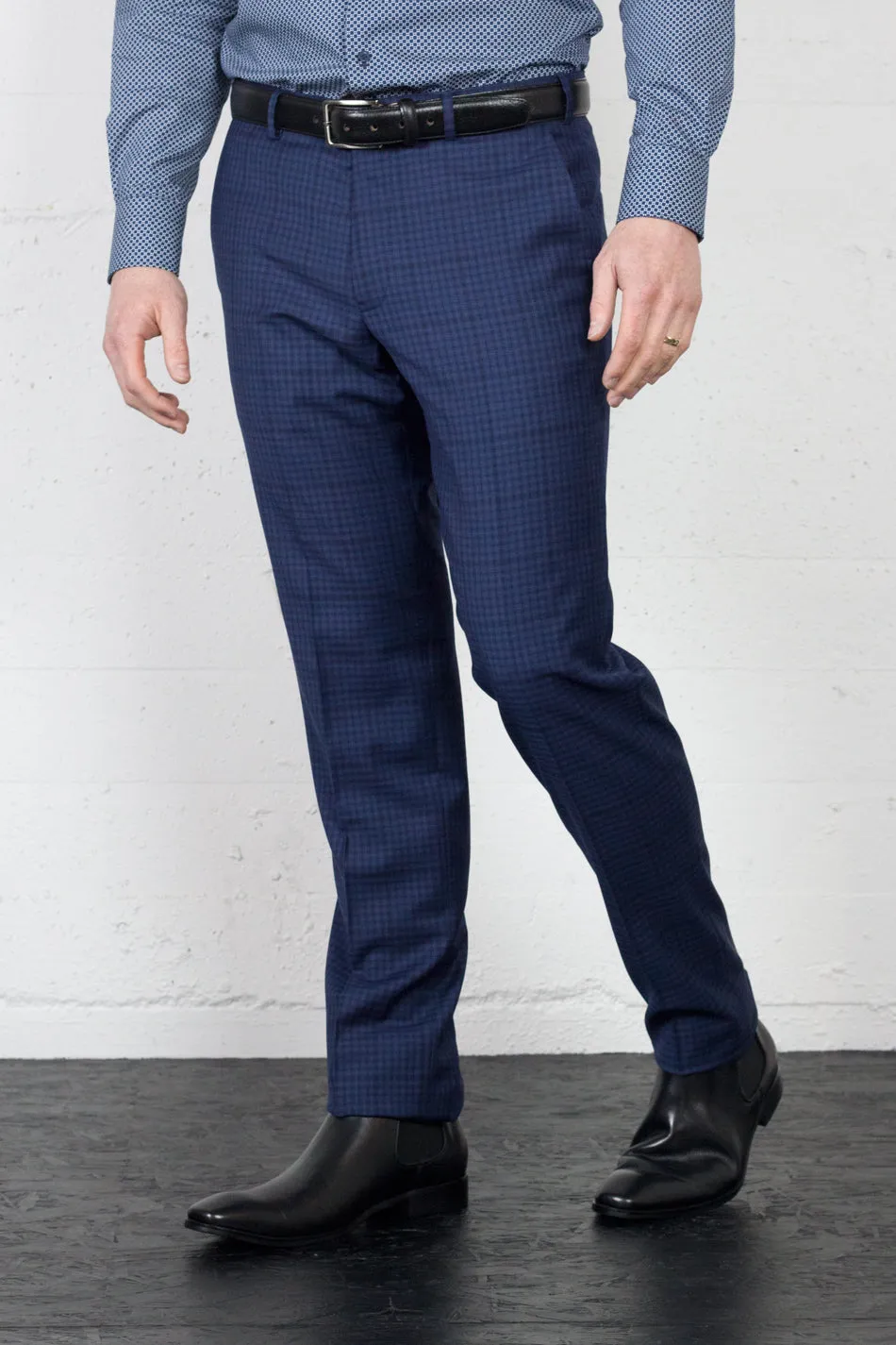 Cam Trouser Macro Cobalt Check